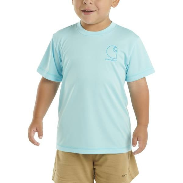 Carhartt Boys' Force Sun Defender T-Shirt, Small, Gulf Blue
