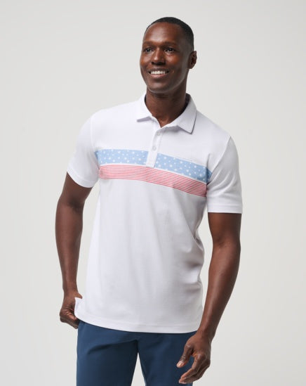 TravisMathew Merica Polo, White, XL