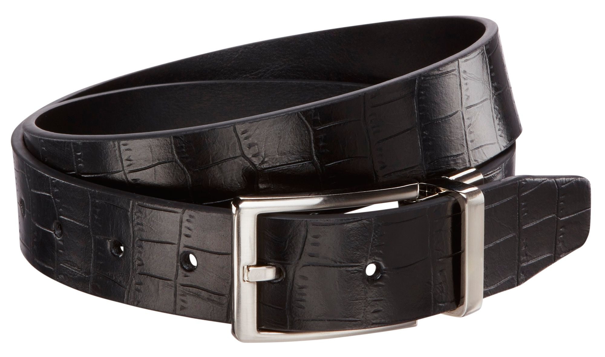 Walter Hagen Men's Reversible Crocodile Golf Belt, Medium, Black