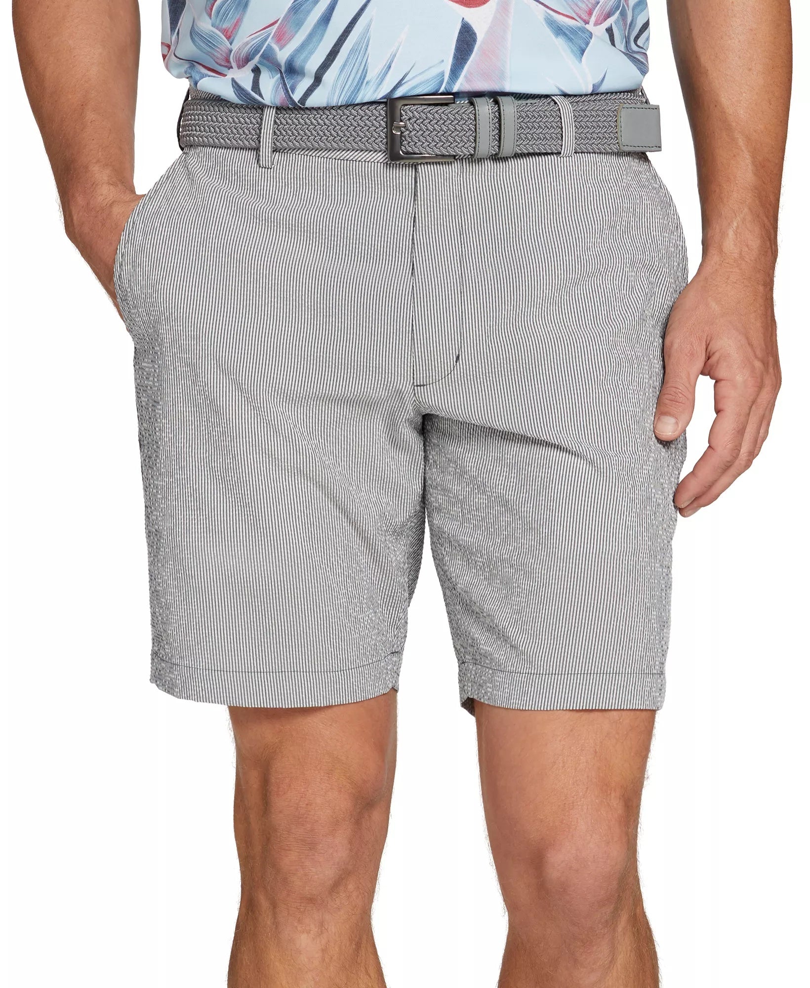 Walter Hagen Men's Clubhouse Seersucker Golf Shorts, Size 40, Navy Blue