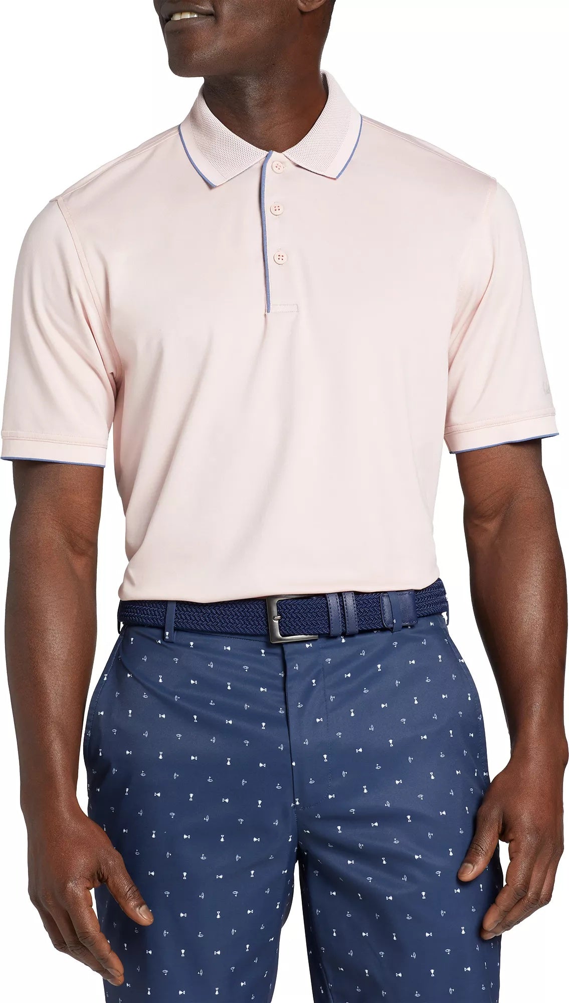 Walter Hagen Men's Clubhouse Pique Golf Polo, XXL, Sweet Pink