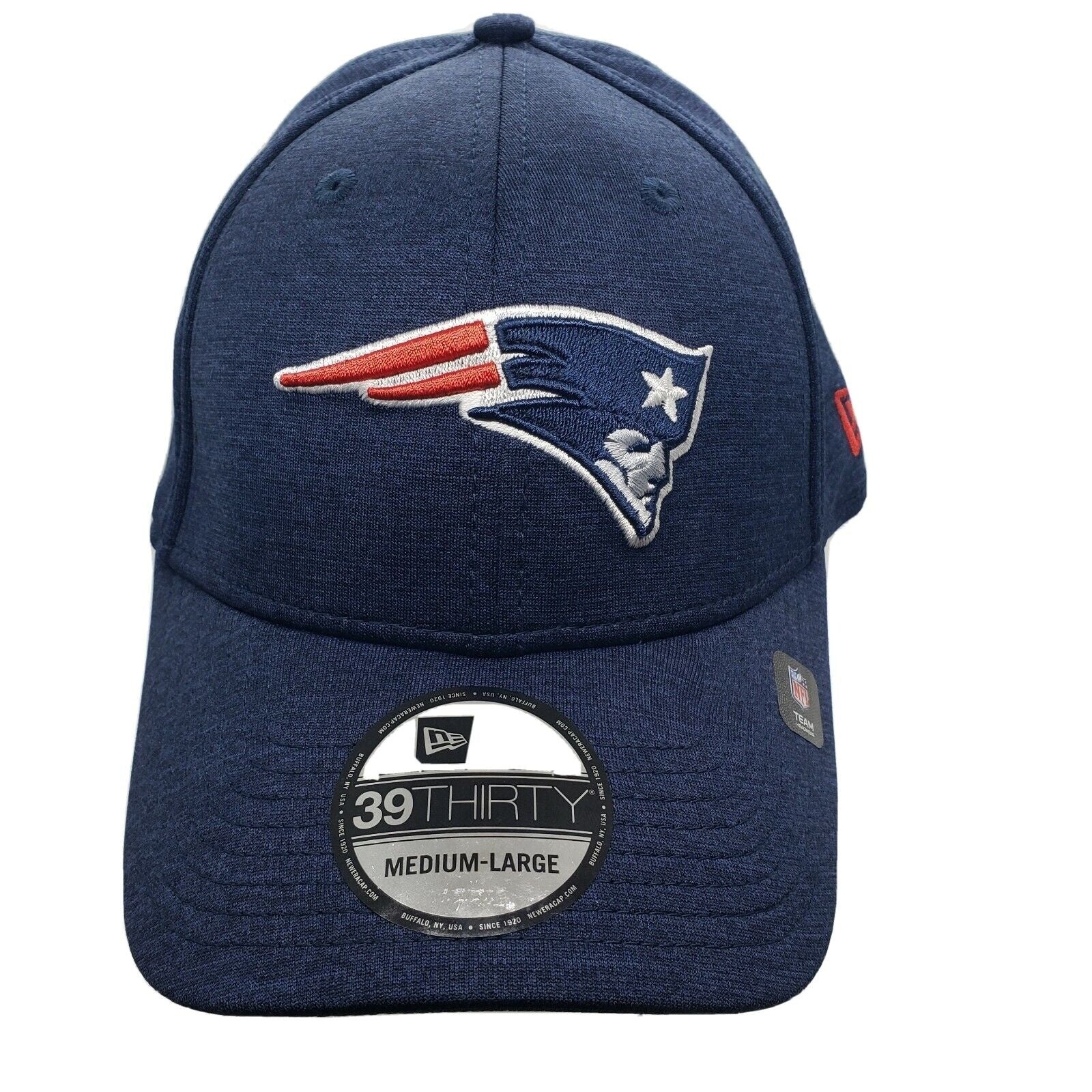 New England Patriots New Era 39THIRTY Blue Flex Cap Hat Medium - Large NWT