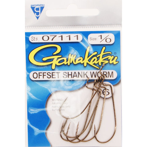 Gamakatsu Worm Offset Bronze Size 1/0 6pk