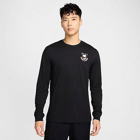 Nike Sportswear Men's Long Sleeve Crewneck Logo T-Shirt - Black
