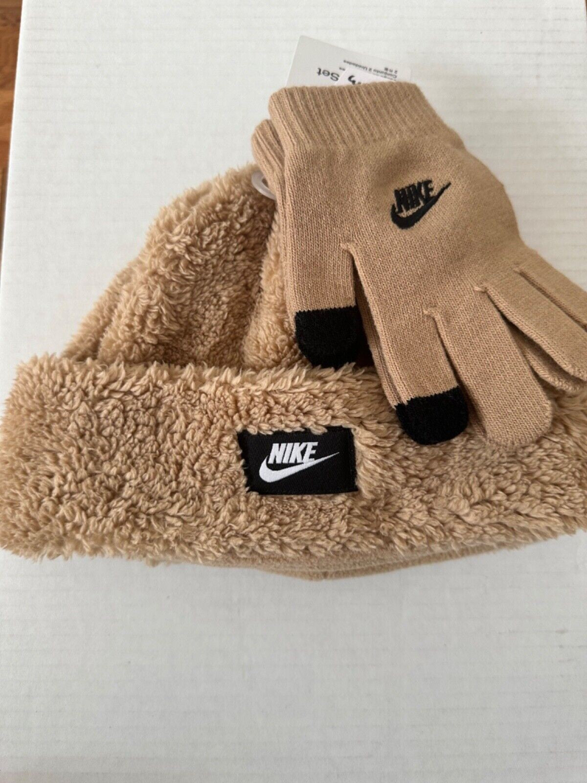 Nike Unisex Youth Beanie and Gloves 2 Piece Set, Hemp