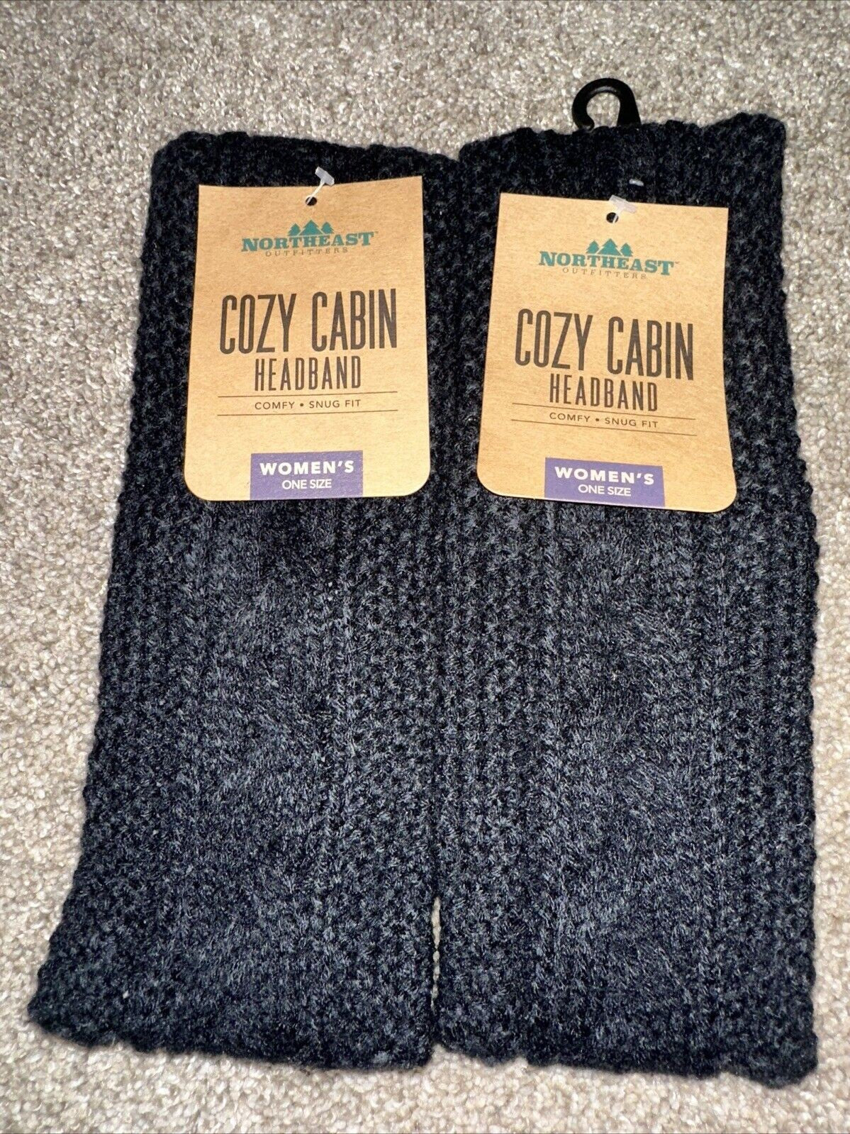 NWT Northeast Outfitters 2 Cozy Cabin Headbands Women’s One Size Black