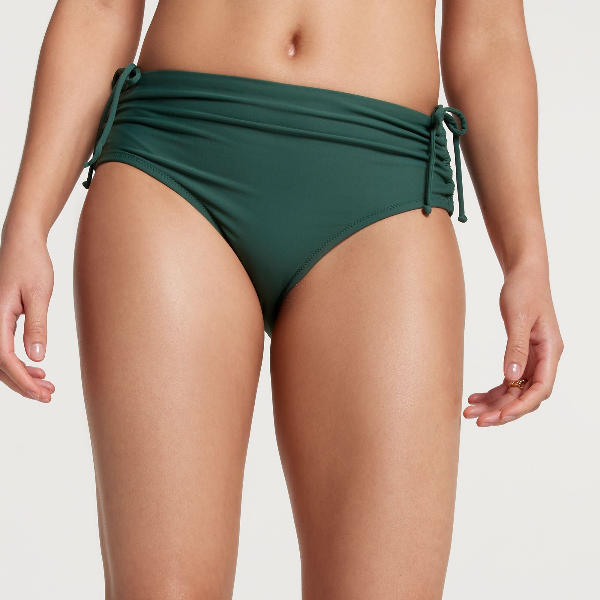 CALIA Women's Mid Rise Ruched Side Swim Bottom, XXL, Rich Cacti