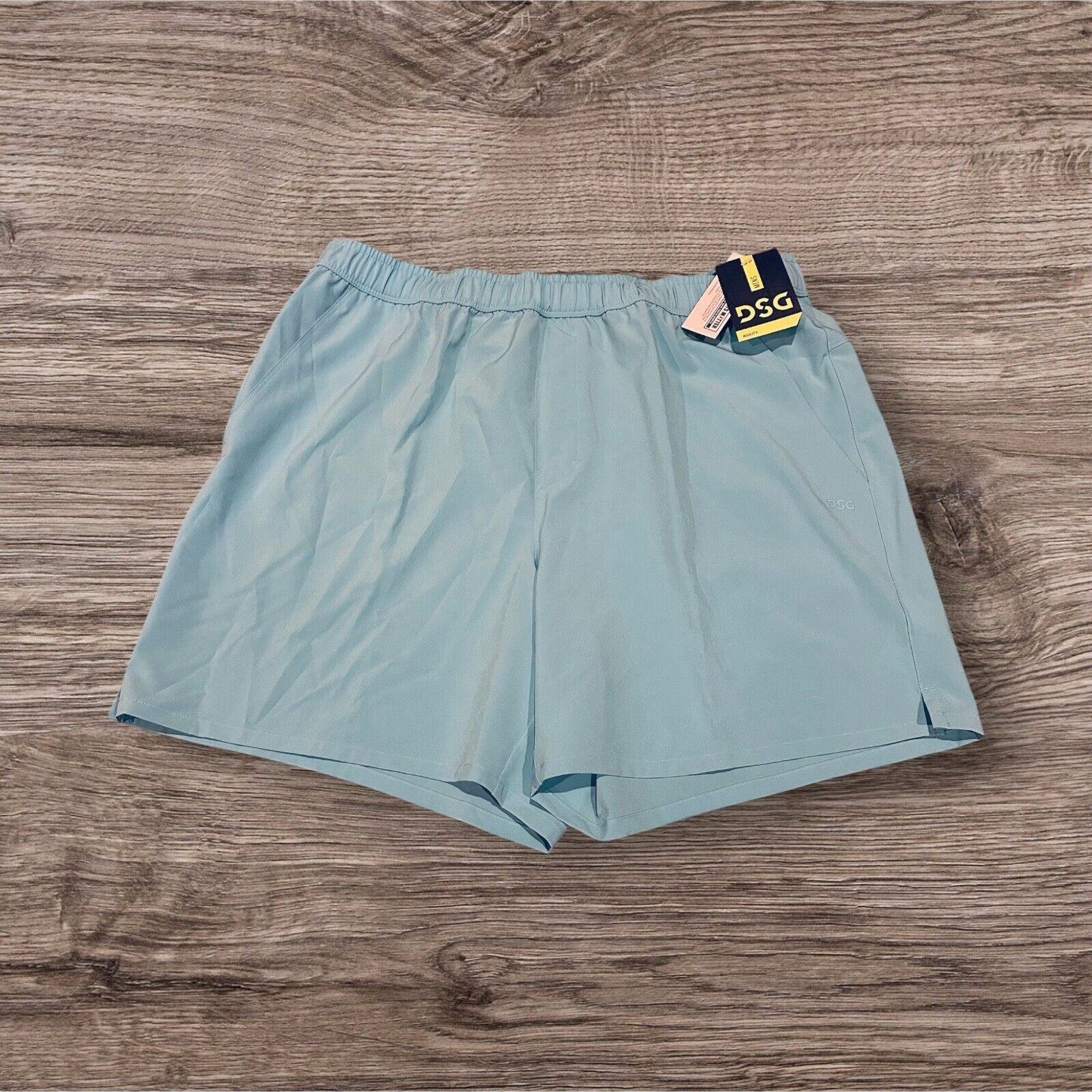 DSG Men's 6" Agility Woven Training Shorts Hybrid Size L Blue Spray Relaxed Fit