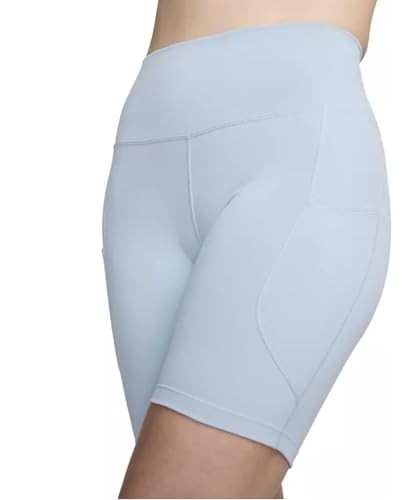 Nike Dri-FIT One Women's High-Waisted 8" Biker Shorts Tight Fit (US, Alpha, X-Large, Regular, Regular, Light Armory Blue 440)