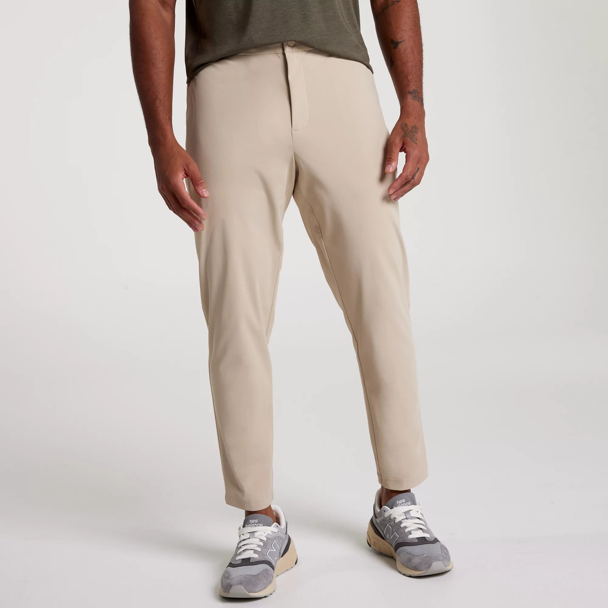 VRST Men's Limitless Slim Fit Tapered Pant - New Fit for Extra Comfort, XL, Khaki Sand
