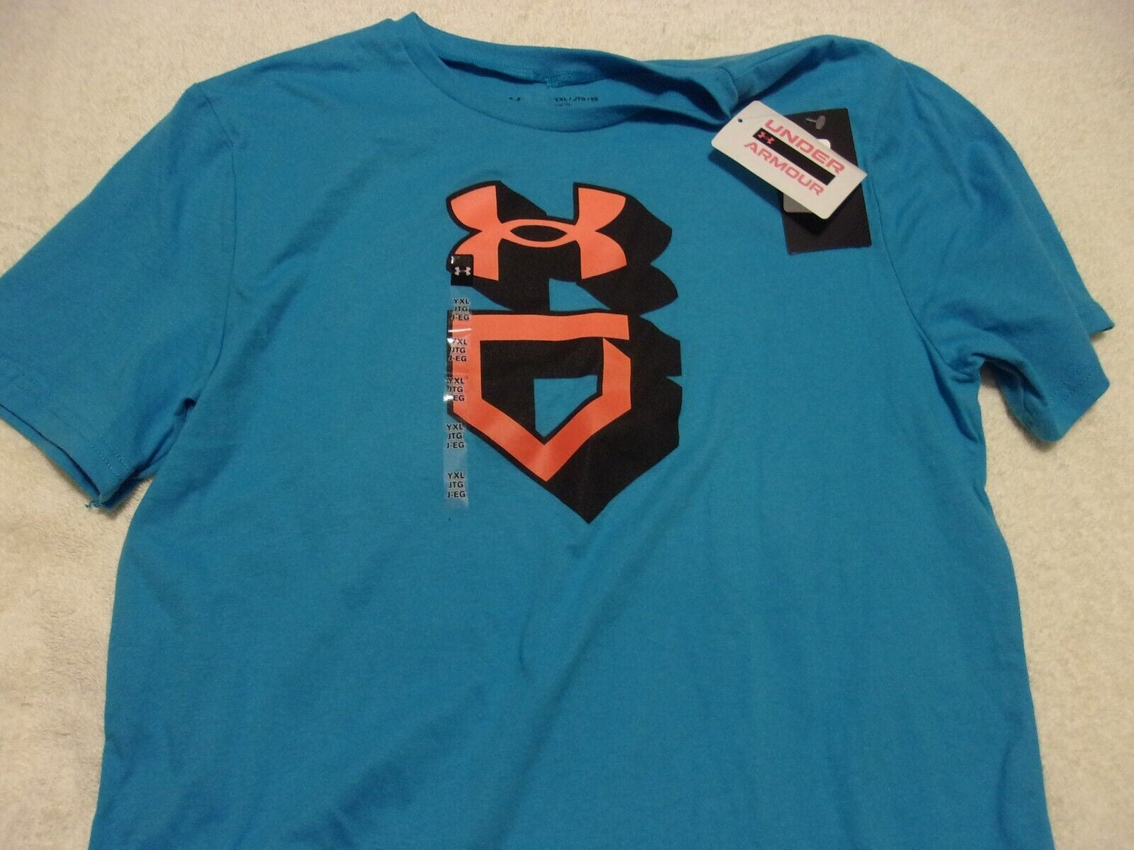 NWT Under Armour Heat Gear T, Youth XL, Loose Fit, Blue, Baseball, Cotton Blend