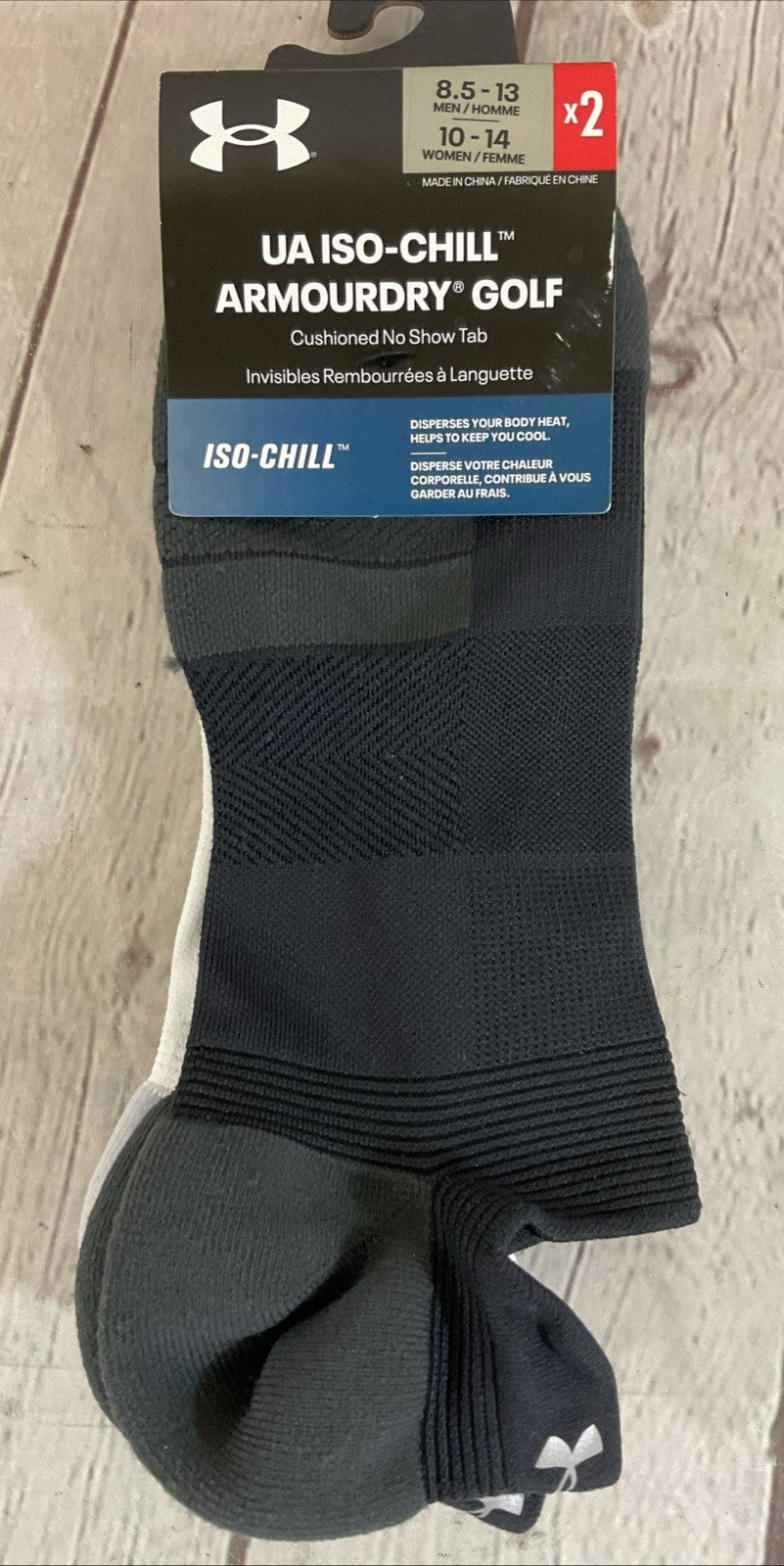 Under Armour ISO-CHILL ArmourDry Cushioned No-Show Golf Socks Multicolor 8.5-13