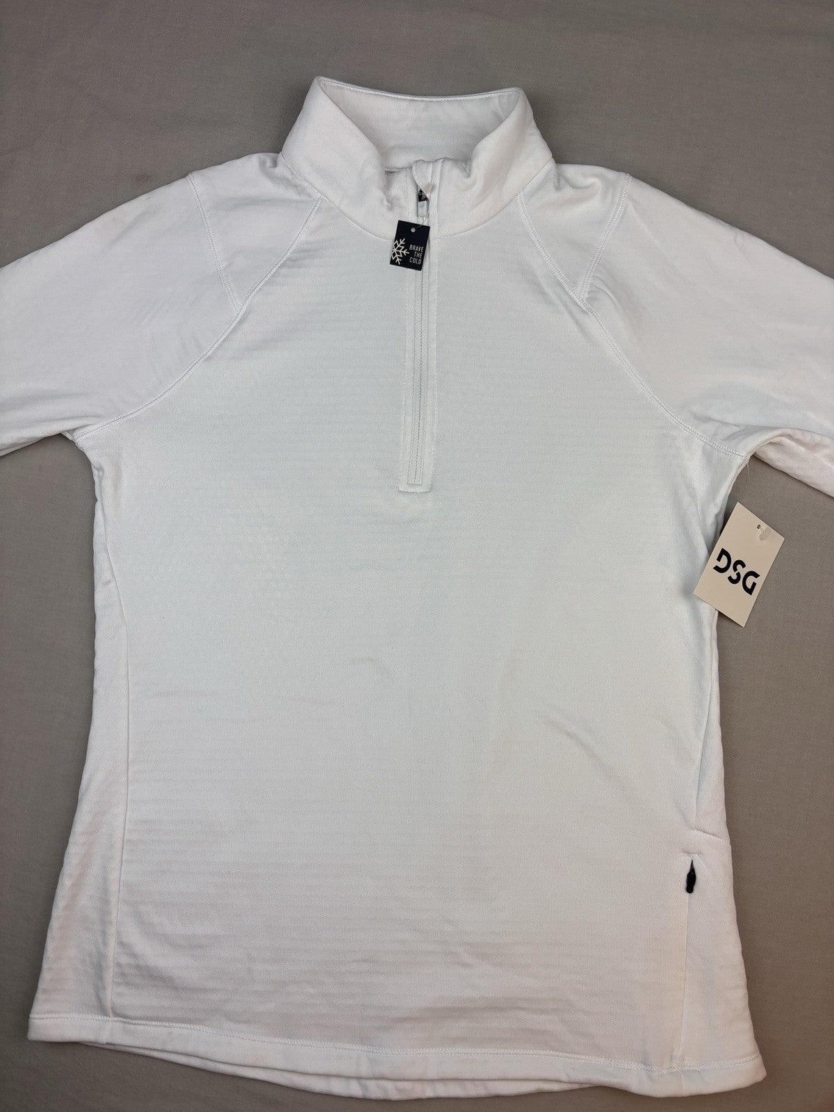 DSG Run Grid 1/4 Zip Waffle Lightweight Pullover Womens Medium White Jacket NWT
