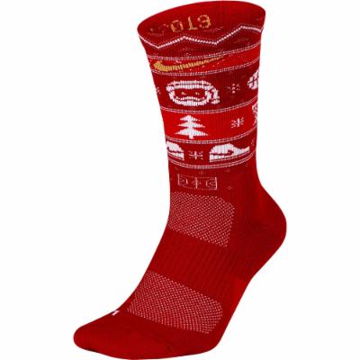 Unisex Nike Elite Christmas Crew Socks Gym Red/White/Club Gold Socks L Gym Red/White/Club Gold