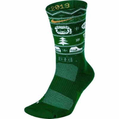 Unisex Nike Elite Christmas Crew Socks Clover/White/Club Gold Socks L Clover/White/Club Gold
