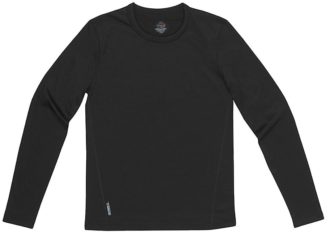 Duofold Youth Flex Weight Crew Long Sleeve Shirt, Boys', XL, Black