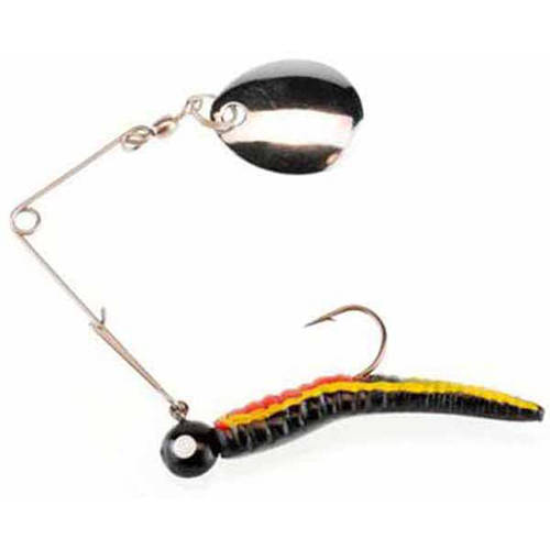 Johnson Jig, Nickel Blade, 1 1/8in, 1/16oz, 3 Pack, Black Yellow Stripe/Red Belly, 1119434