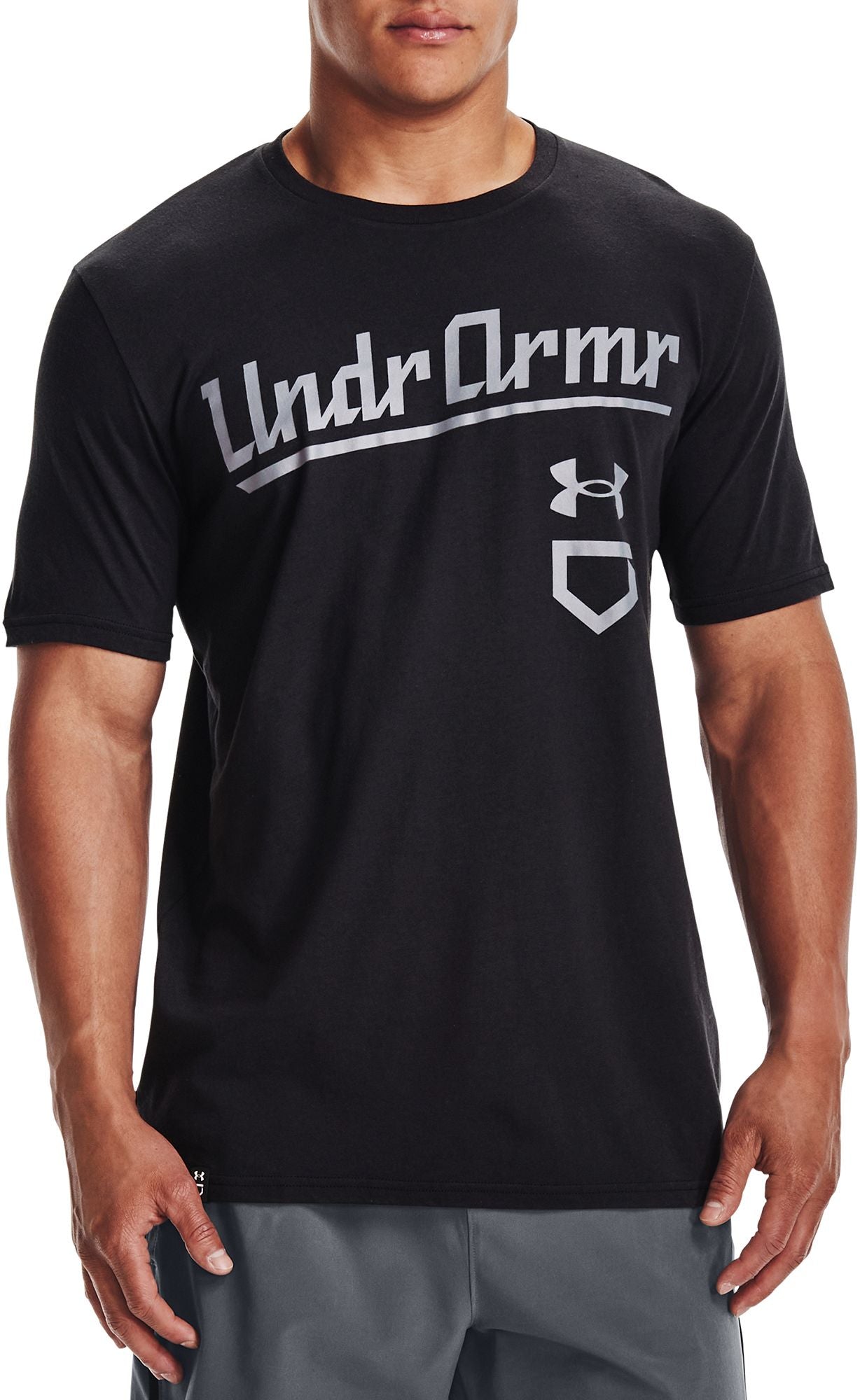 Under Armour Men's Baseball Script T-Shirt, Small, Black