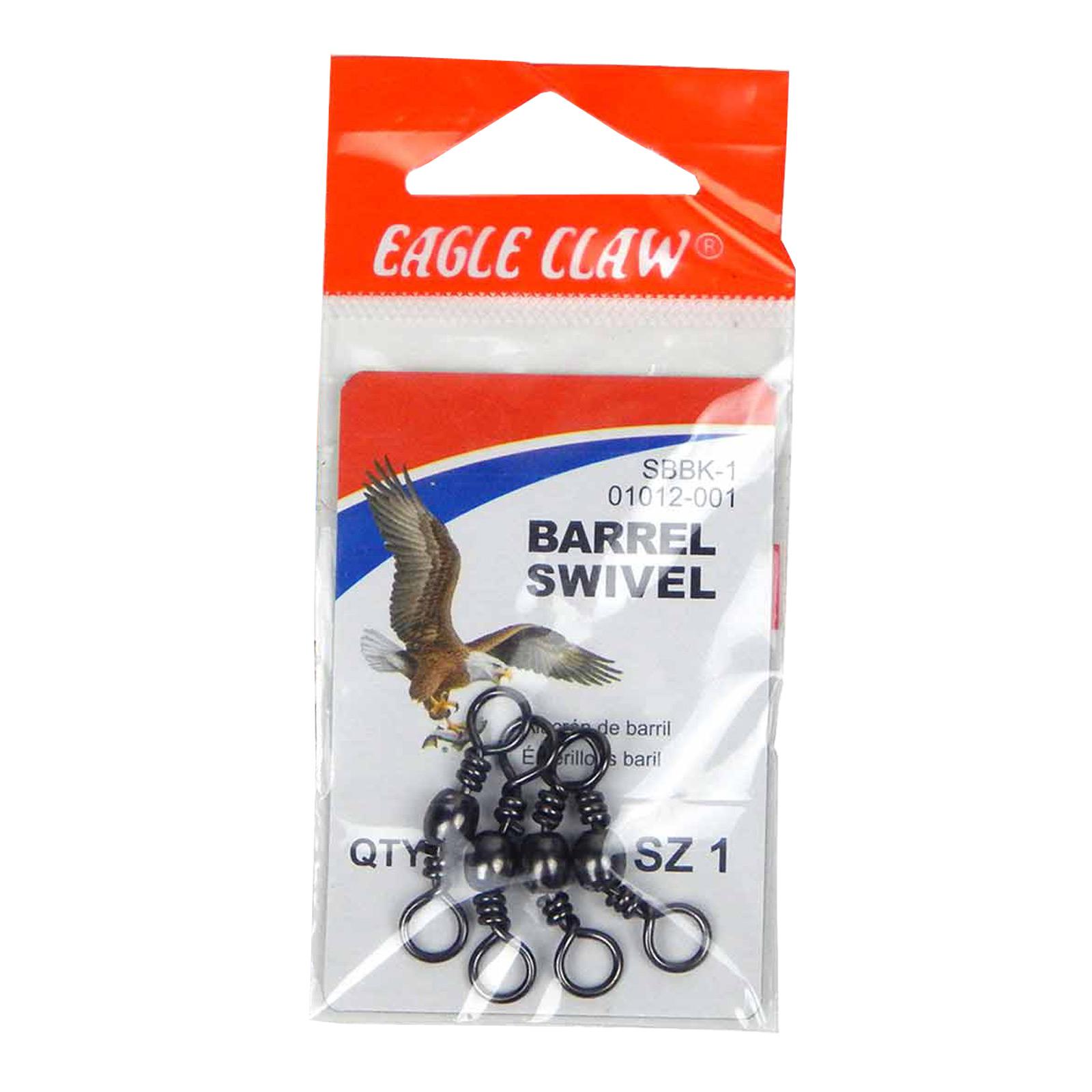 Eagle Claw Black Barrel Swivels Size 1 Pack of 4 01012-001