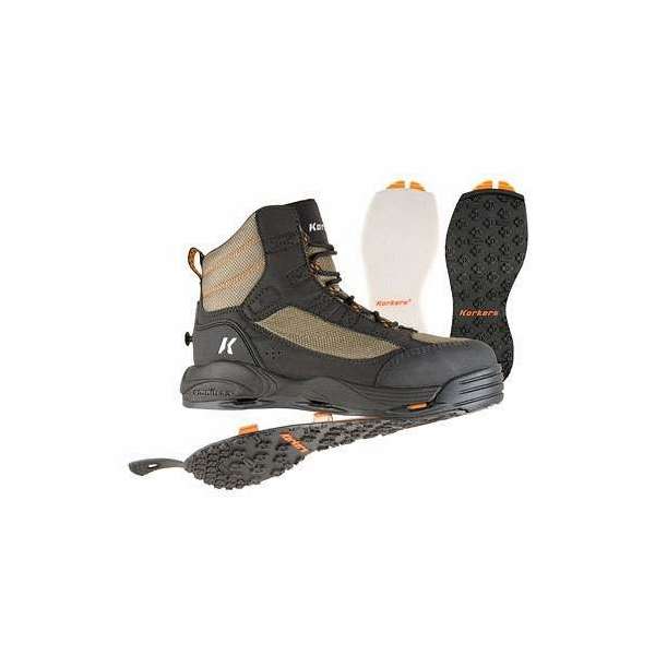 Men's Korkers Greenback Fly Fishing Wading Boots Outdoor 9 Dried Herb/Black