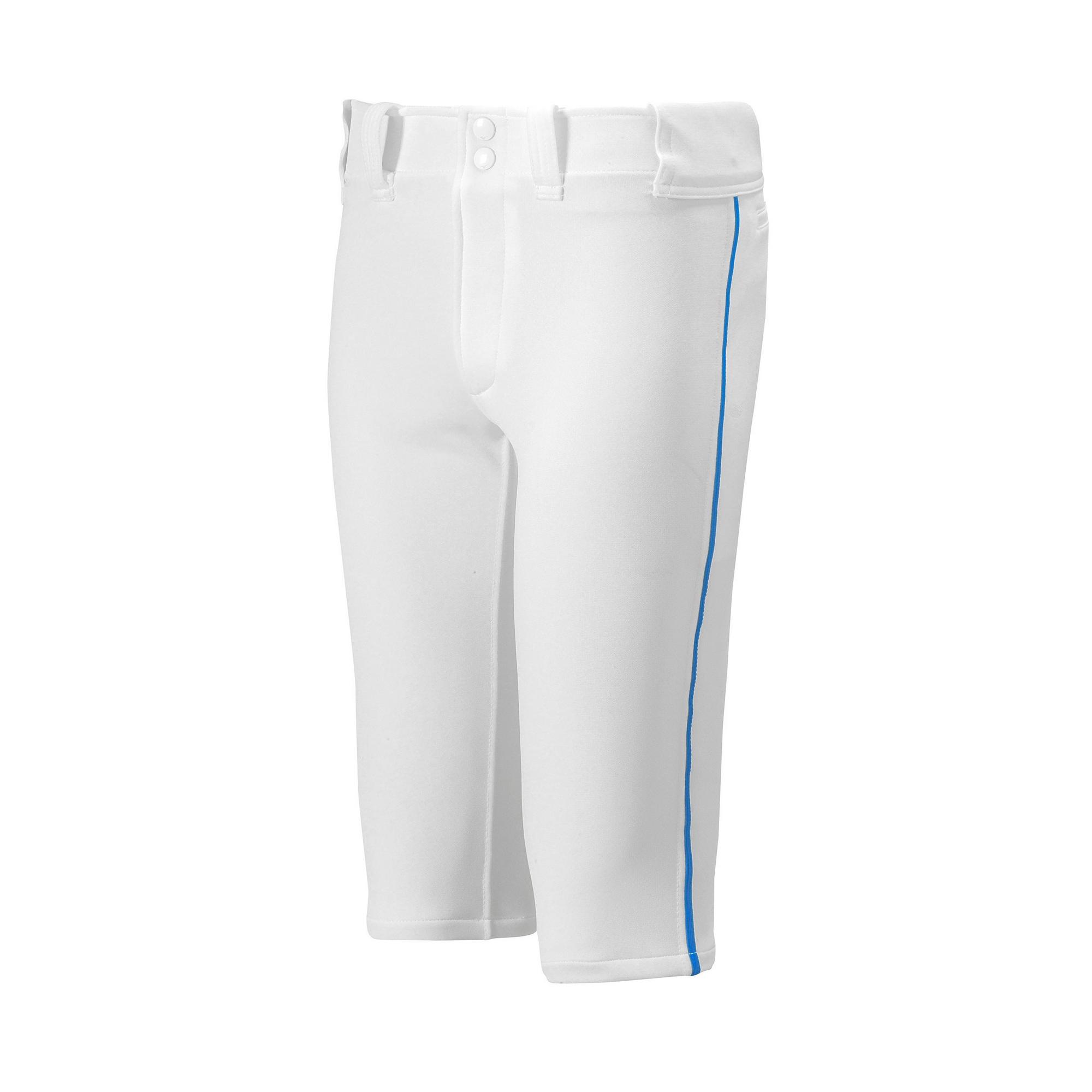 Mizuno Youth Select Piped Short Baseball Pant White/Royal 3XL