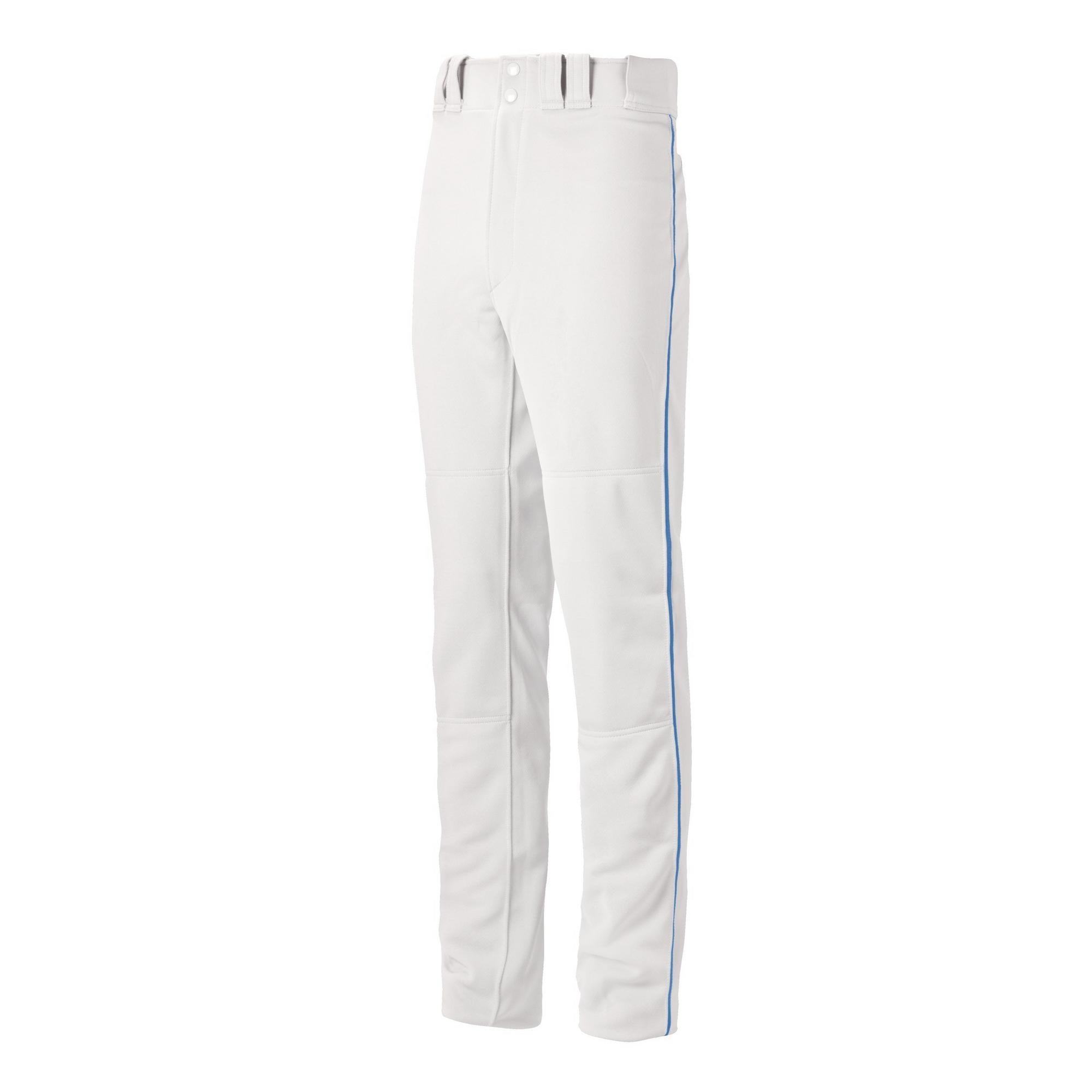 Boys' Mizuno Premier Pro Piped G2 Baseball Pants Youth Small White/Royal