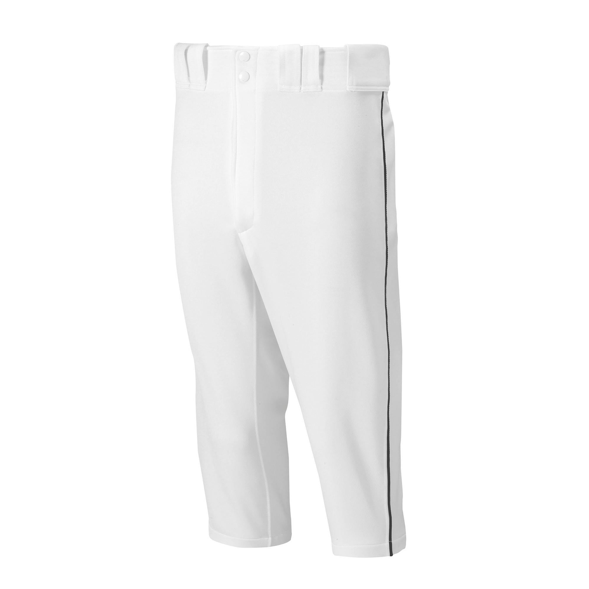 Mizuno Men's Premier Short Piped Baseball Pant White/Black M