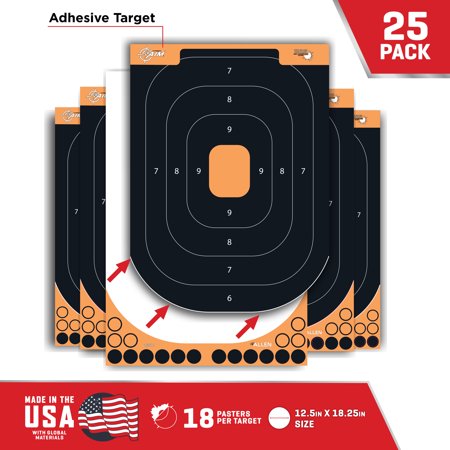 Allen EZ Aim Splash Reactive Adhesive Paper Shooting Targets, 25 Count