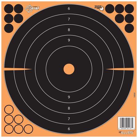 1531725 12 in. Square EZ AIM Adhesive Bullseye - Black & Orange - Pack of 25