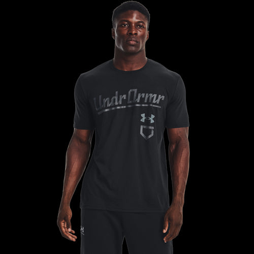 Under Armour Men’s Baseball Script T-Shirt Black, Medium - Men's Athletic Performance Tops at Academy Sports