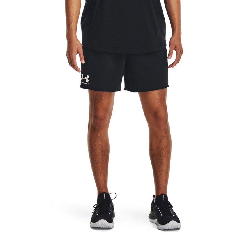 Under Armour Rival Terry 6 Shorts Men's Shorts Black/Onyx White : LG 6, Polyester/Terry