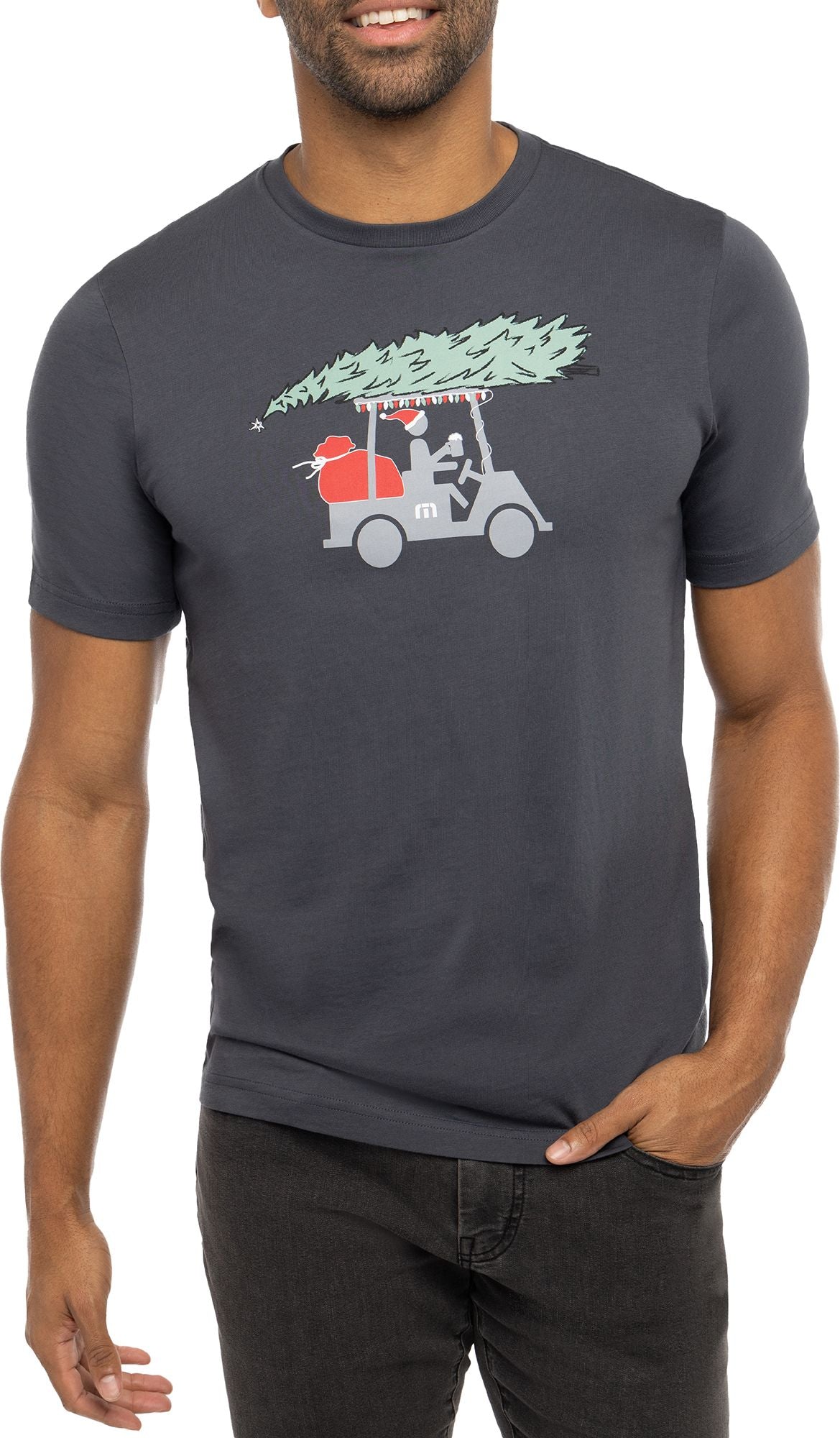 TravisMathew Men's Midnight Ride Golf T-Shirt, Small, Blue Nights