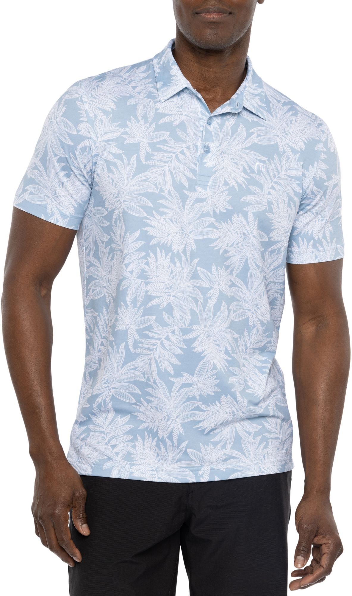 TravisMathew Sea Journey Polo, Light Blue Golf Short Sleeve Top