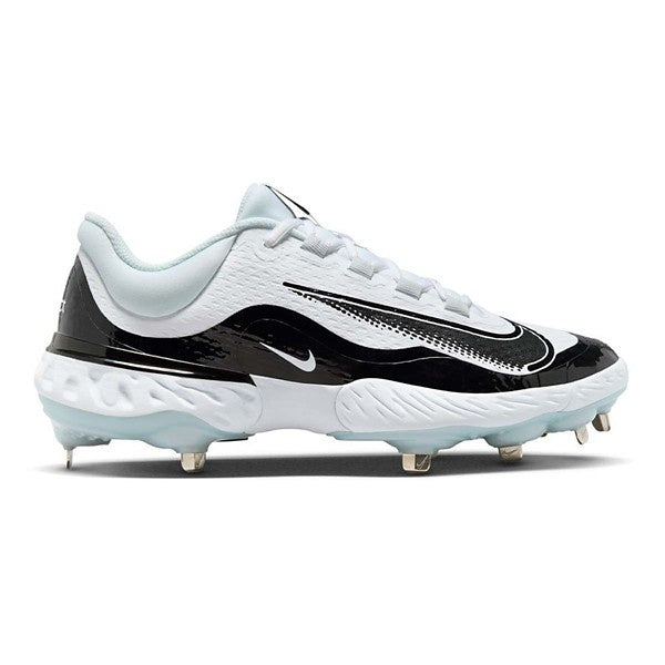 Men's Nike Alpha Huarache Elite 4 Low Metal Baseball Cleats Cleats 13 White/Black