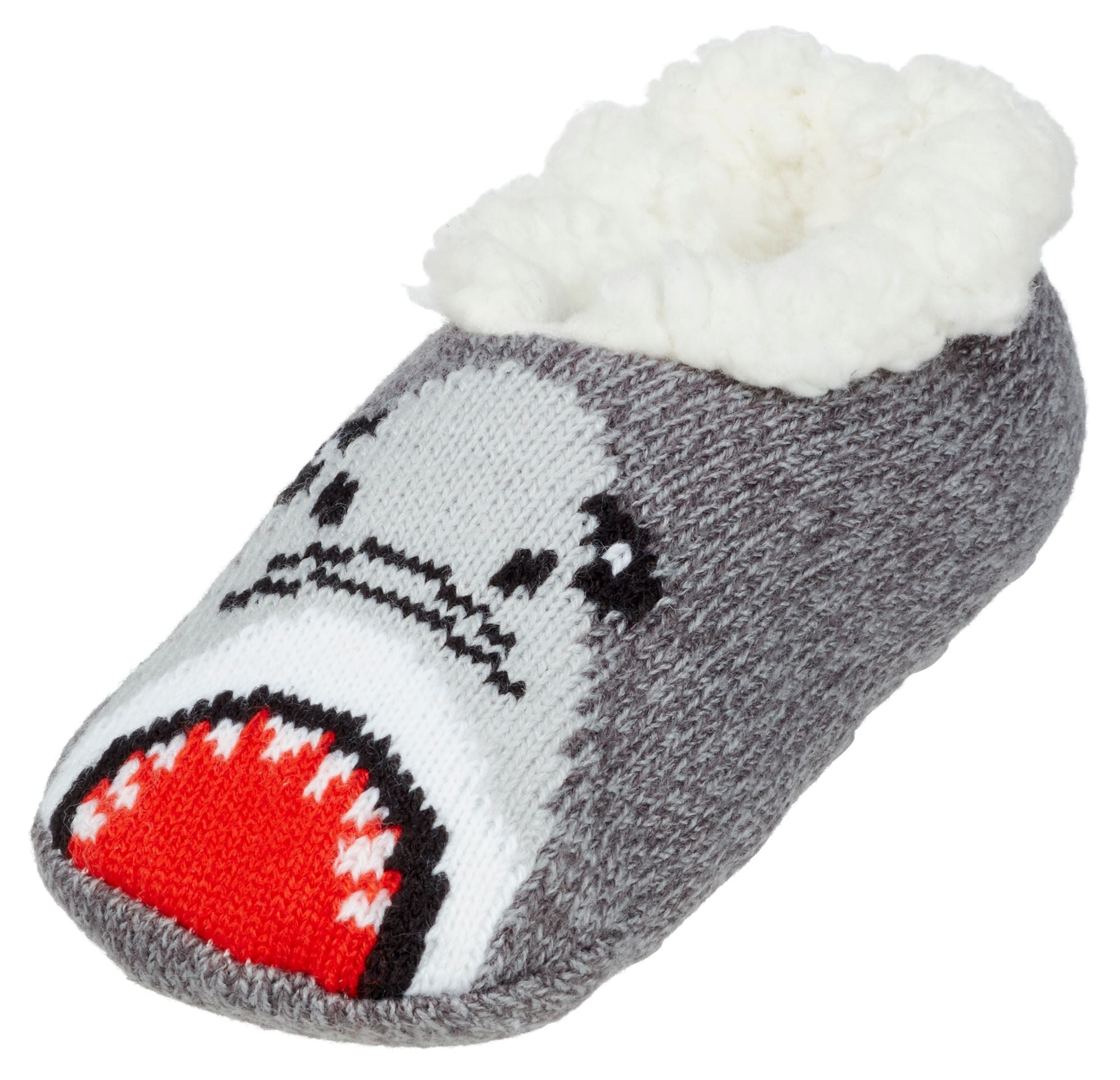 Northeast Outfitters Cozy Cabin Youth Shark Slipper Socks, Small, Grey