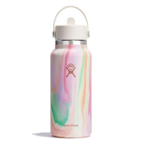 Hydro Flask 32 Oz. Wide Mouth Bottle with Flex Straw Cap, Sugar Crush