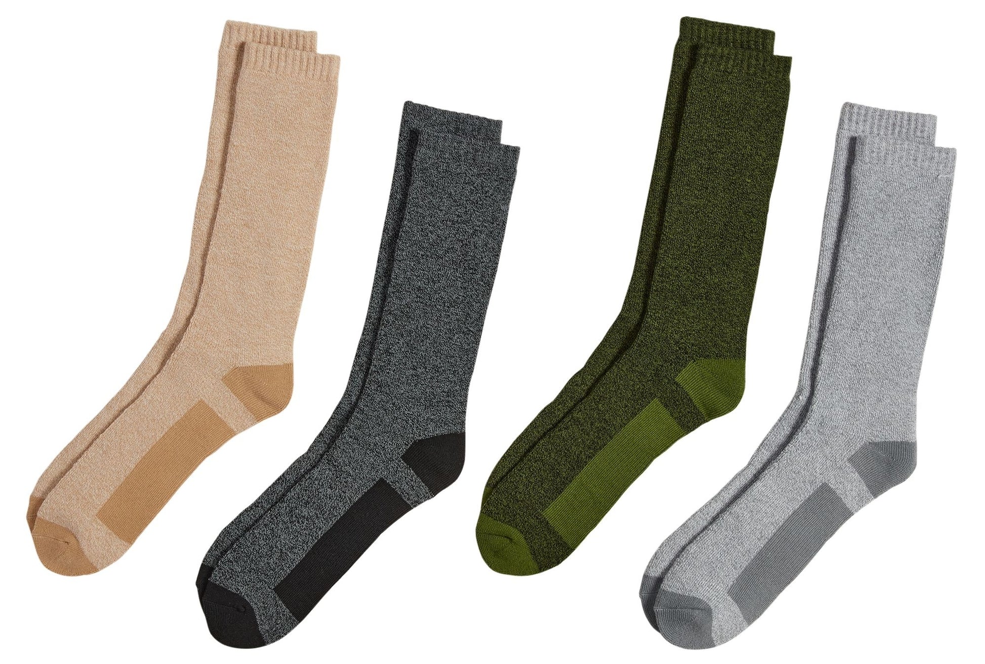 Alpine Design Performance Hiker Crew Socks - 4 Pack, Men's, Medium, Cobblestone/Multi