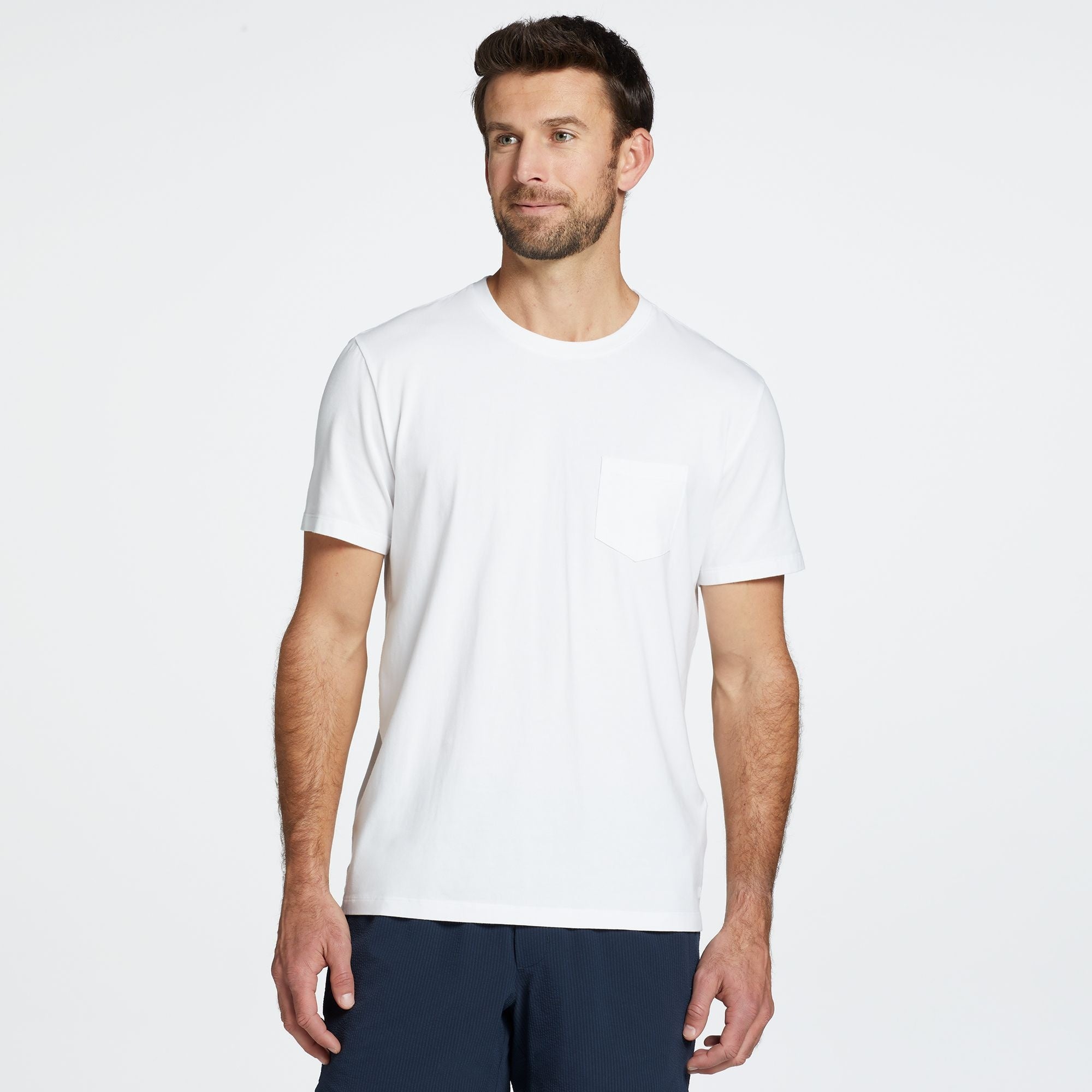 VRST Men's Essential Pocket Tee, XL, Pure White