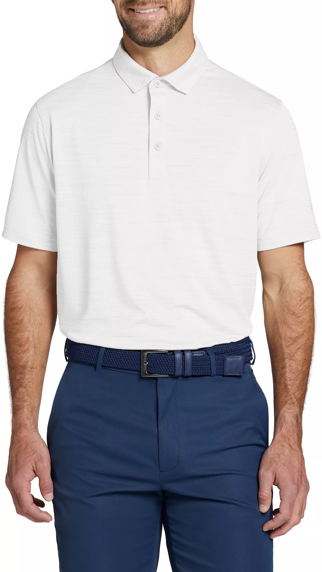 Walter Hagen Men's Performance 11 Conversational Print Golf Polo, XL, Crisp White/Monument Grey