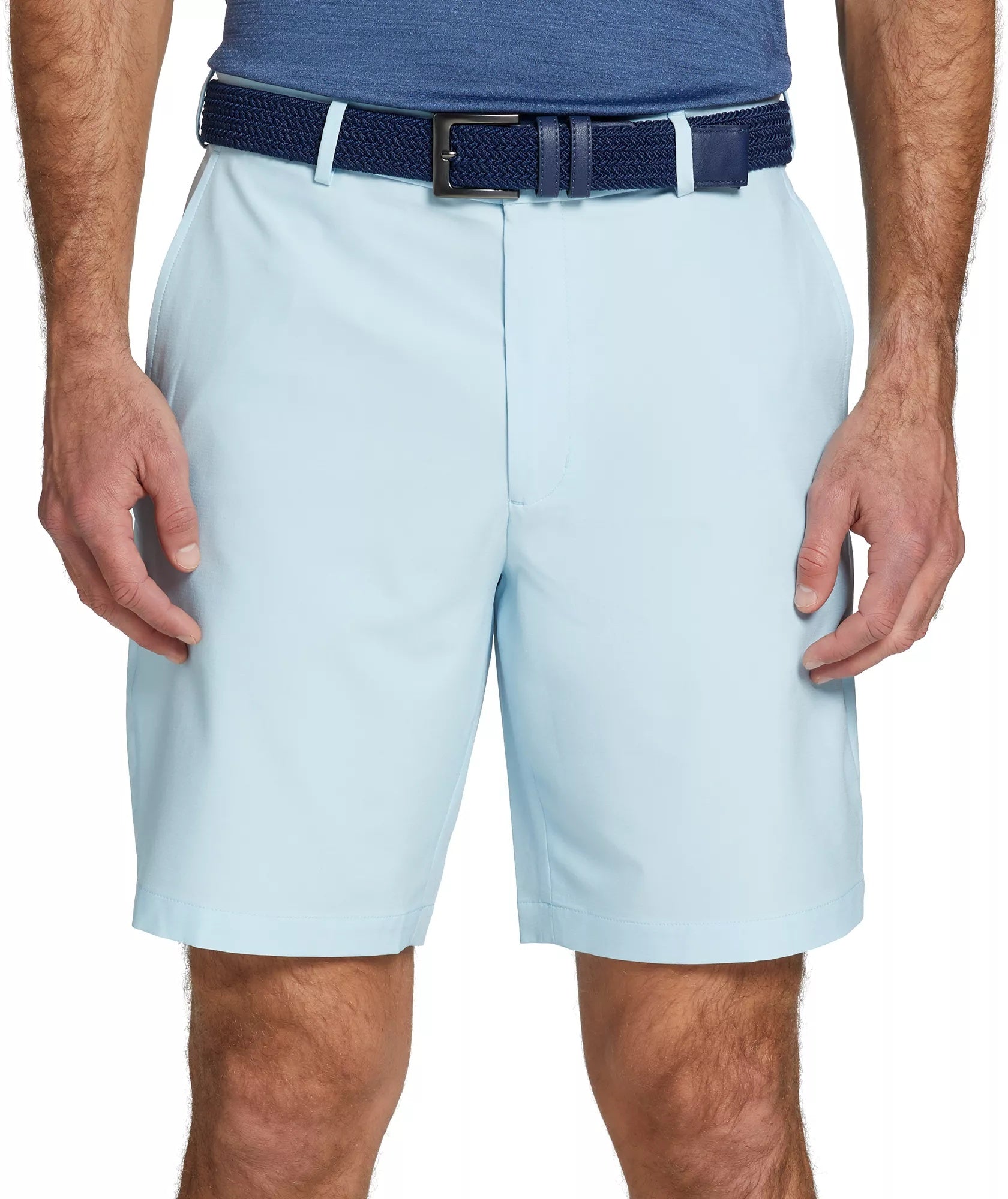 Walter Hagen Men's Performance 11 Micro Lines Golf Shorts, Size 36, Soft Blue