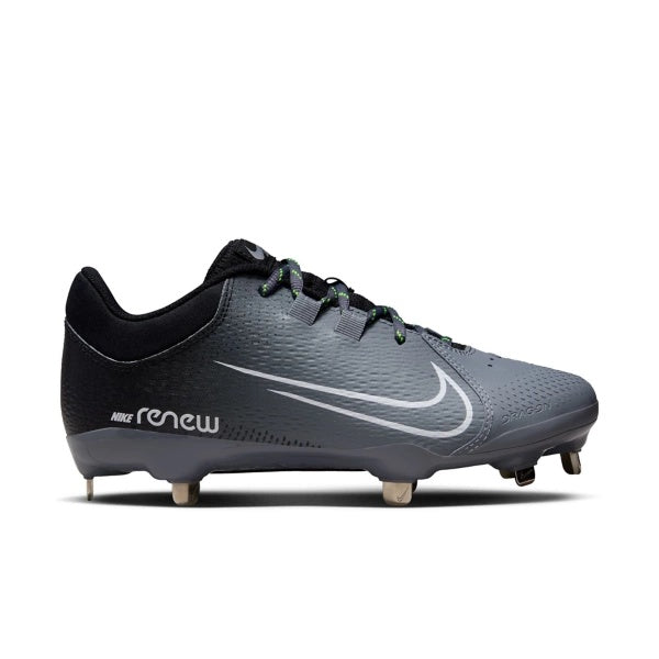 Women's Nike Hyperdiamond 4 Pro Metal Softball Cleats Cleats 7 Black/White-Cool Grey-Volt