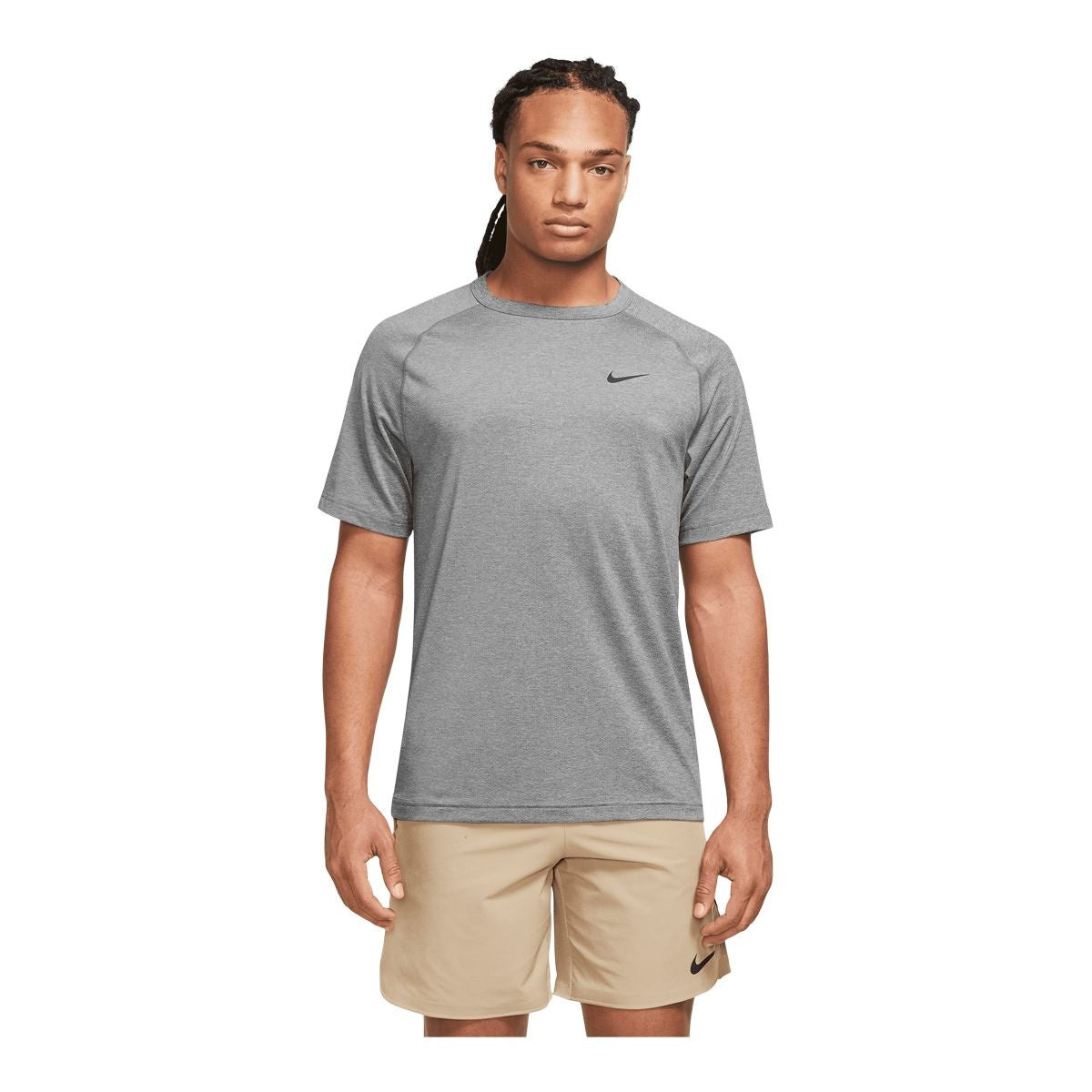 Nike Men's Relaxed-Fit Dri-fit Short-Sleeve Fitness T-Shirt - Bicoastal/htr/black