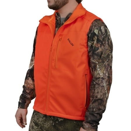 Softshell Blaze Hunting Vest, Mens, Large, Blaze Orange