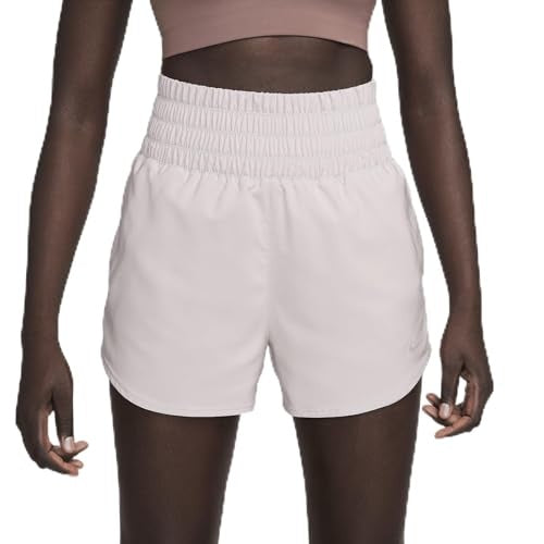 Nike One Women's Dri-FIT Ultra High-Waisted 3" Brief-Lined Shorts (Platinum Violet, DX6642-019) Size Medium