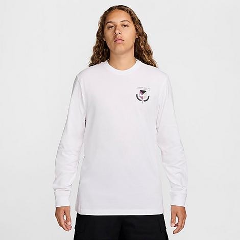 Nike Men's Sportswear JDI DNA Long-Sleeve T-Shirt in White/White Size Small 100% Cotton