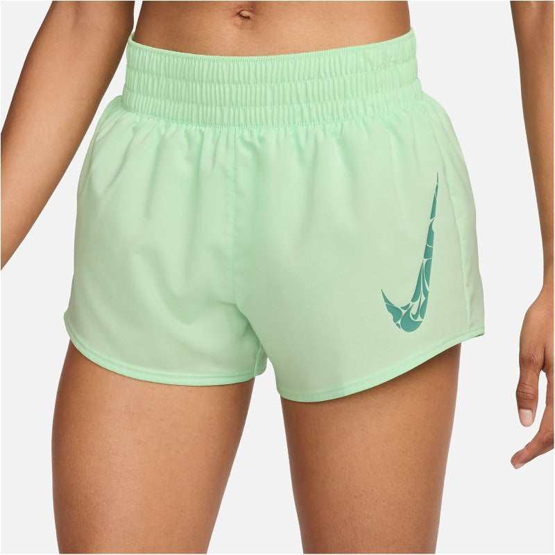Nike Women's NK One Swoosh HBR Dri-FIT Mid-Rise Brief-Lined Shorts Light Green, Small - Women's Running Btms at Academy Sports