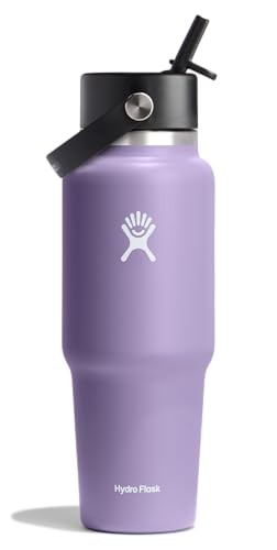 Hydro Flask 32oz Wide Mouth Flex Straw Travel Bottle - Moonshadow: Vacuum-Insulated, BPA-Free
