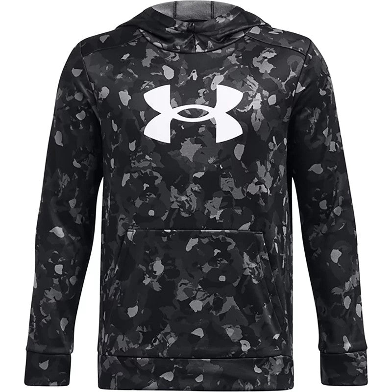 Under Armour Boys' Armour Fleece Big Logo All Over Print Hoodie Black/White, Large - Boy's Fleece at Academy Sports