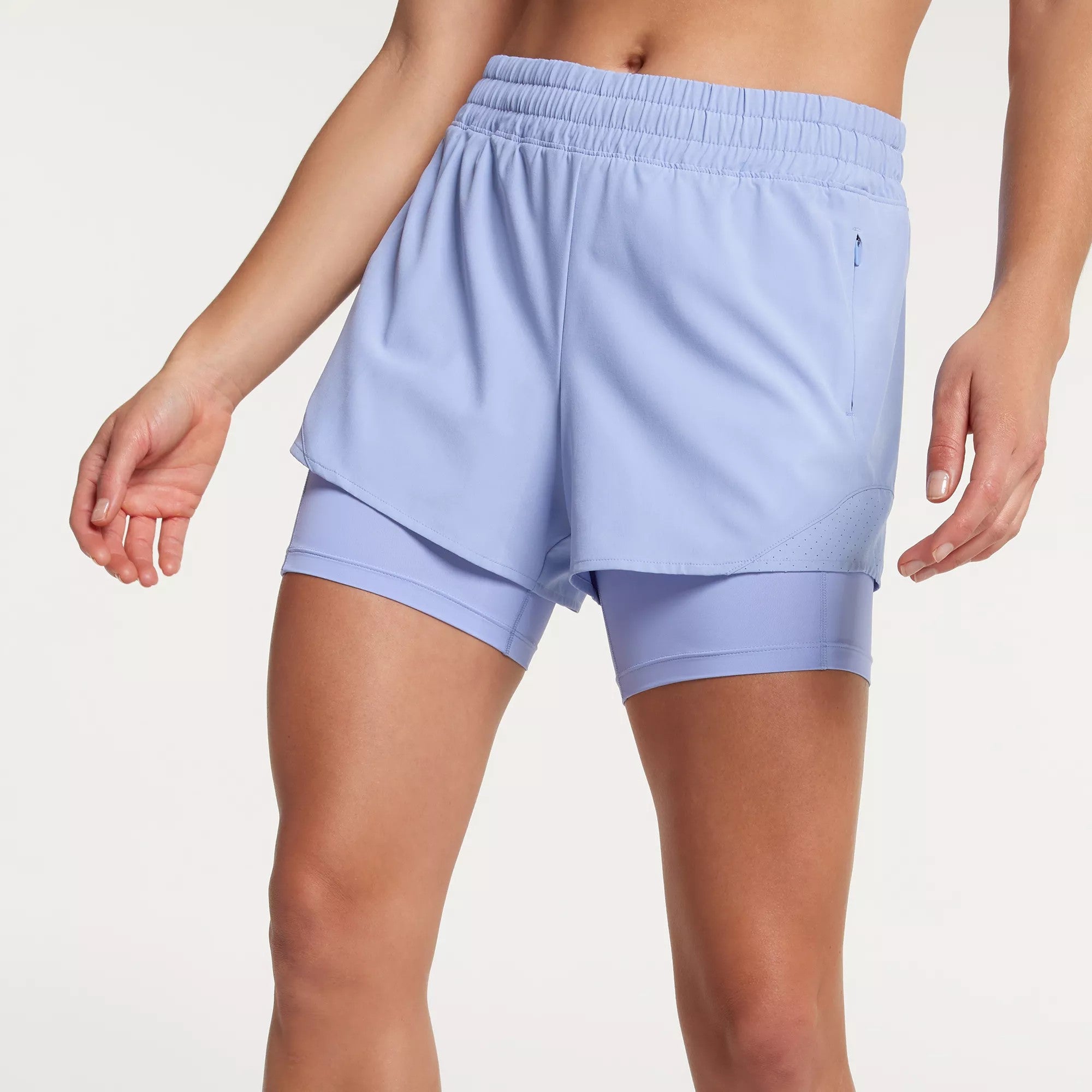 CALIA Women's Infinity Mid Rise 2 in 1 Short, Medium, Peri Dusk