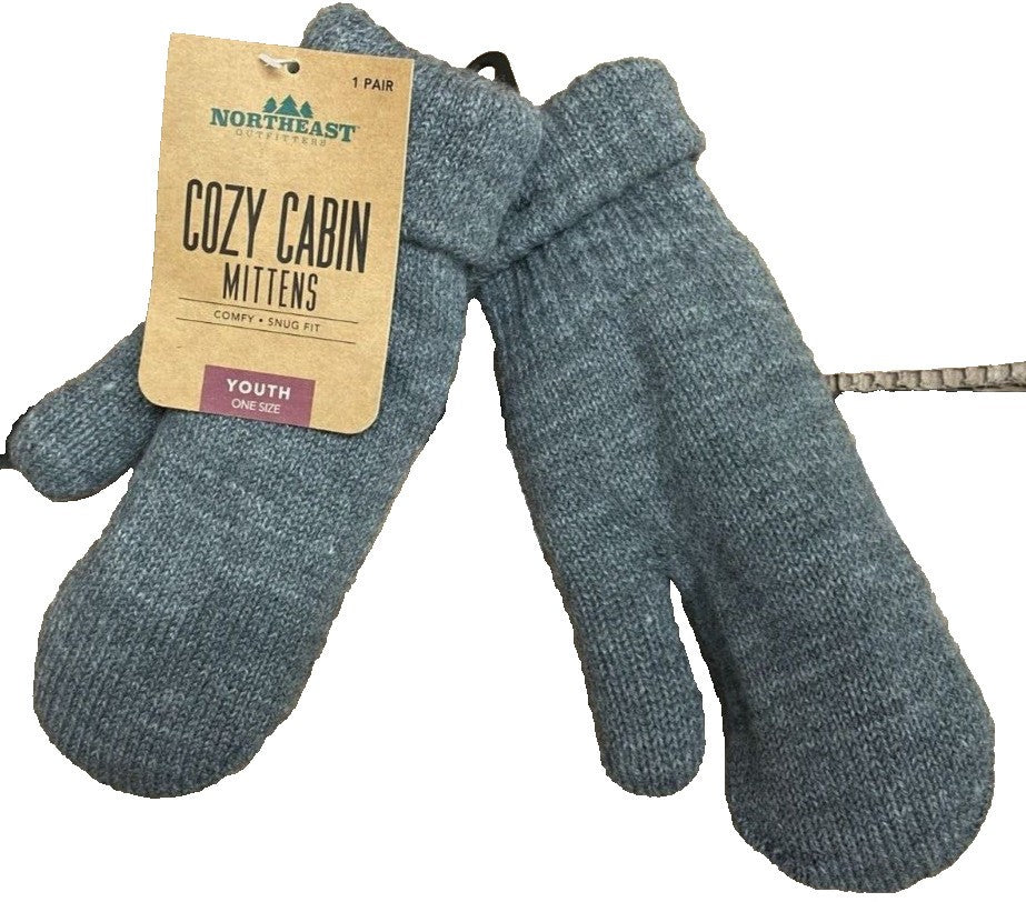 Northeast Outfitters Youth Cozy Solid Mittens, Gray